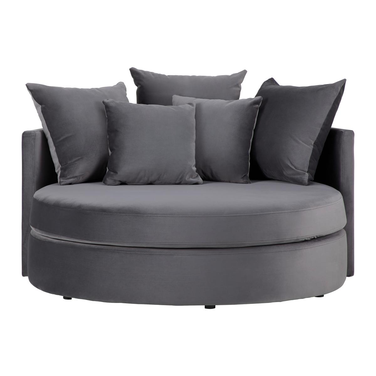 Dvosjed Elena - siva/crna, Moderno, drvo/tekstil (130/65/140cm) - Bessagi Home