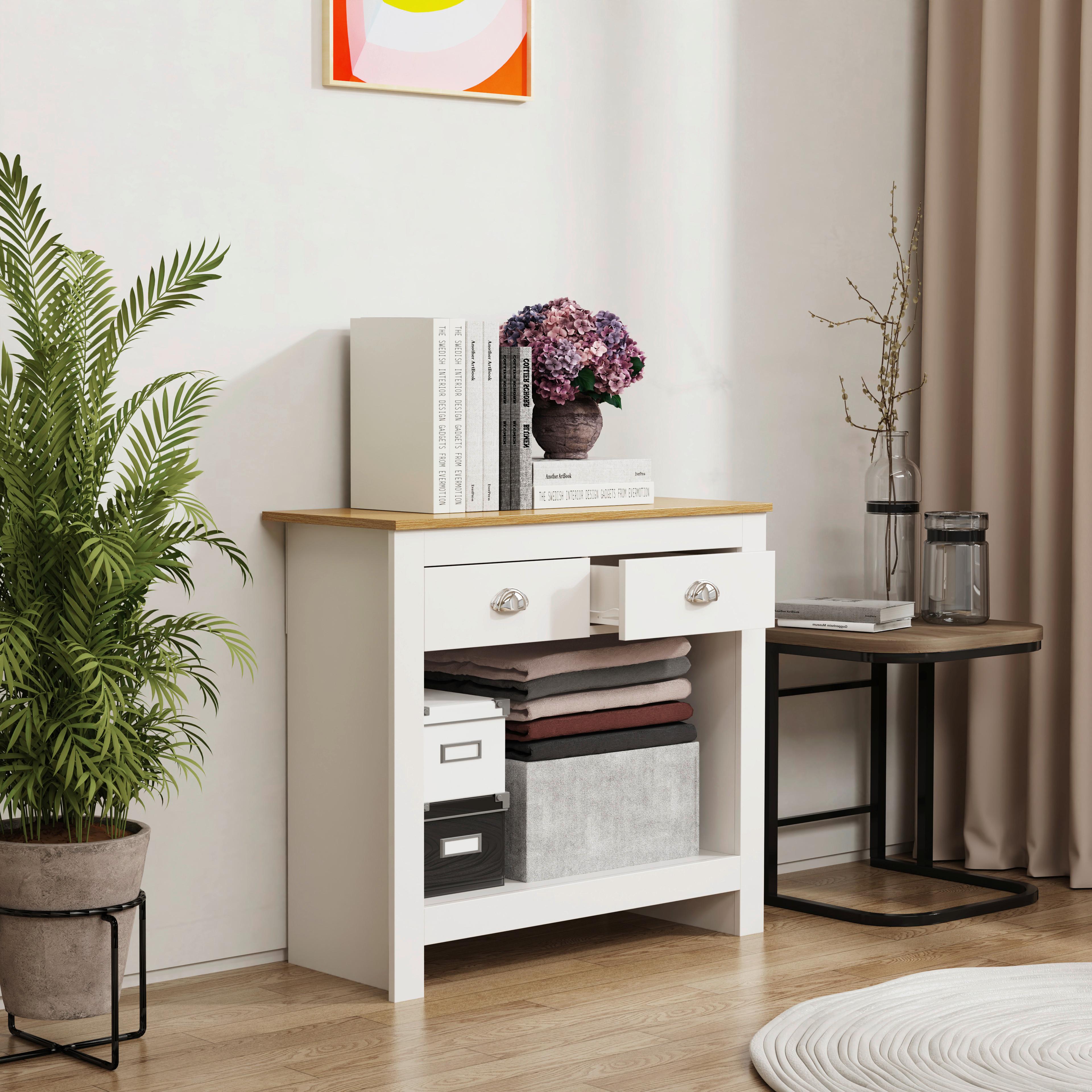 KOMMODE BALUSA S - Honigeiche/Weiss, Lifestyle, Holzwerkstoff/Metall (85/76/35cm) - MID.YOU