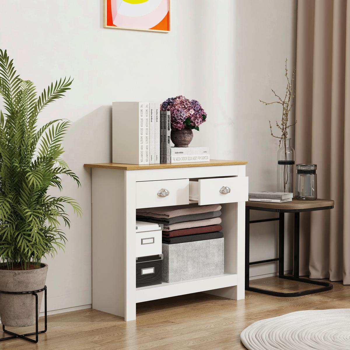 COMMODE BALUSA S - Honigeiche/Weiss, Lifestyle, Holzwerkstoff/Metall (85/76/35cm) - MID.YOU