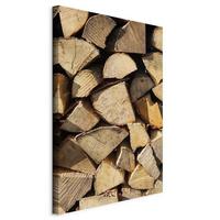 Vászonkép Beauty Of Wood - bézs/sötétbarna, Basics, faalapú anyag/textil (40cm) - artgeist