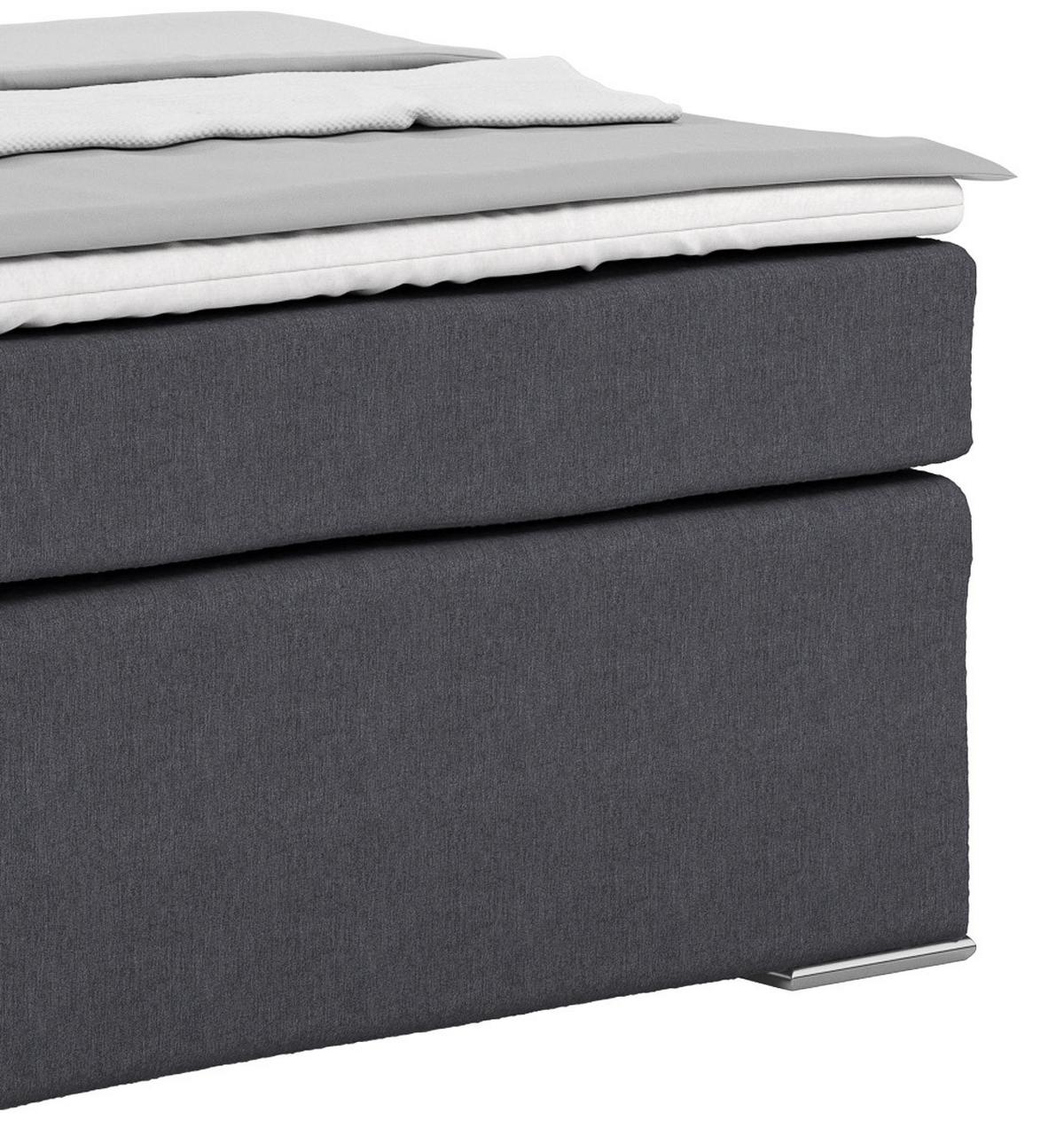 Boxspring Krevet Nero - boje kroma/antracit, Konvencionalno, tekstil/metal (140/200cm) - Best Price