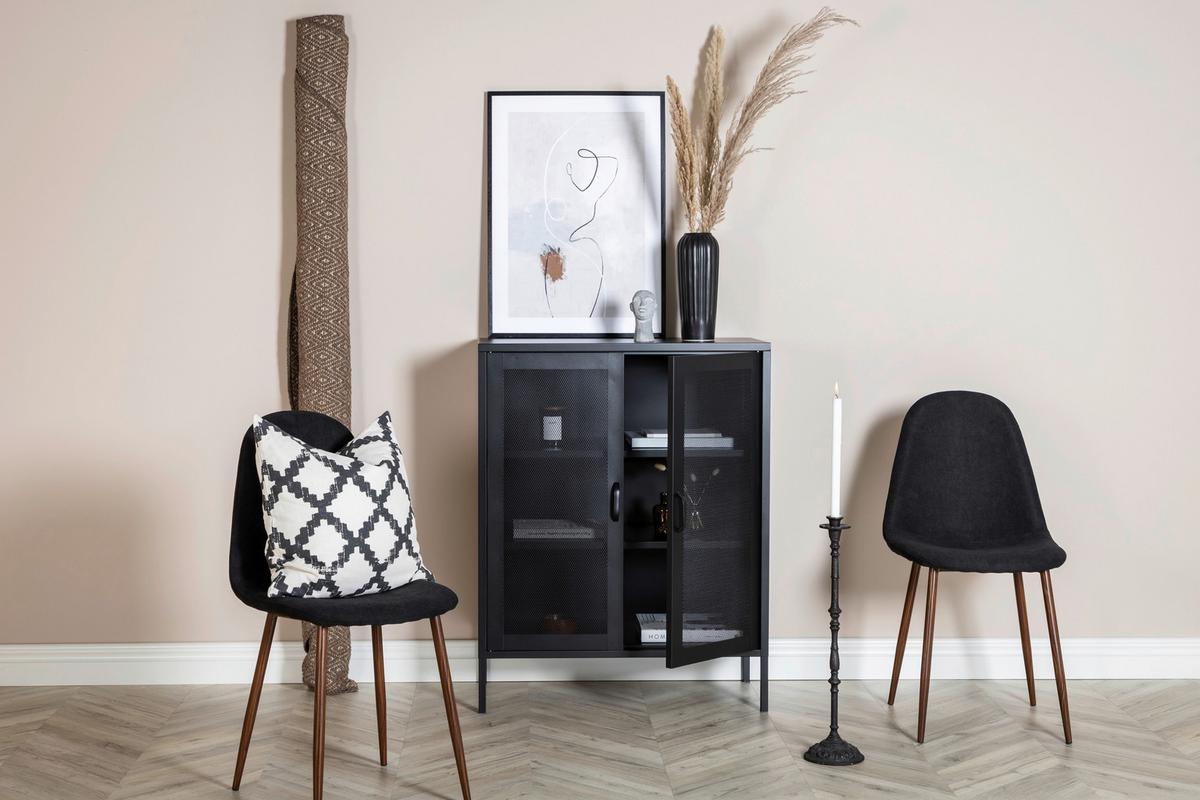 SIDEBOARD MISHA - Schwarz, Design, Metall (80/101.5/40cm) - Livetastic