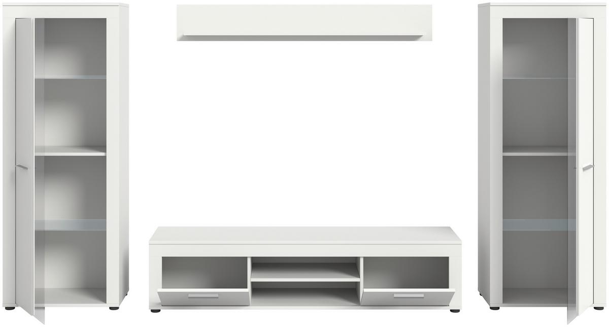 ANSAMBLU MOBILIER CAMERA DE Z JAM - alb, Design, sticlă/material pe bază de lemn (310/159/35cm) - Modern Living