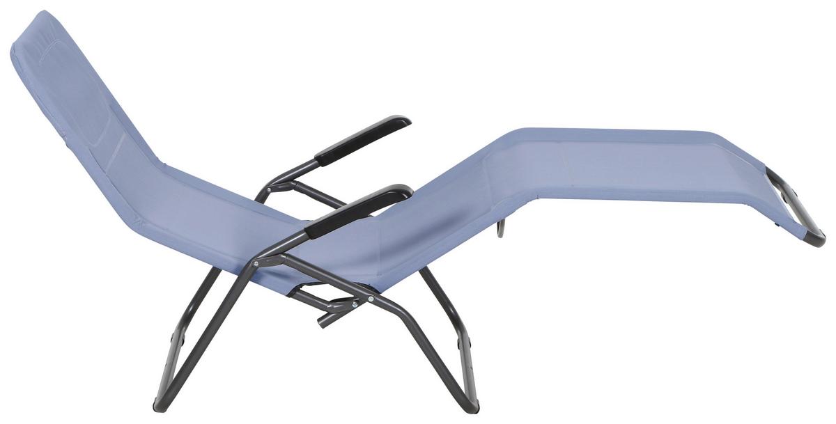 Gartenliege Anco Hellblau Stahl - Anthrazit/Hellblau, MODERN, Textil/Metall (72,5/103,5/144cm) - Siena Garden