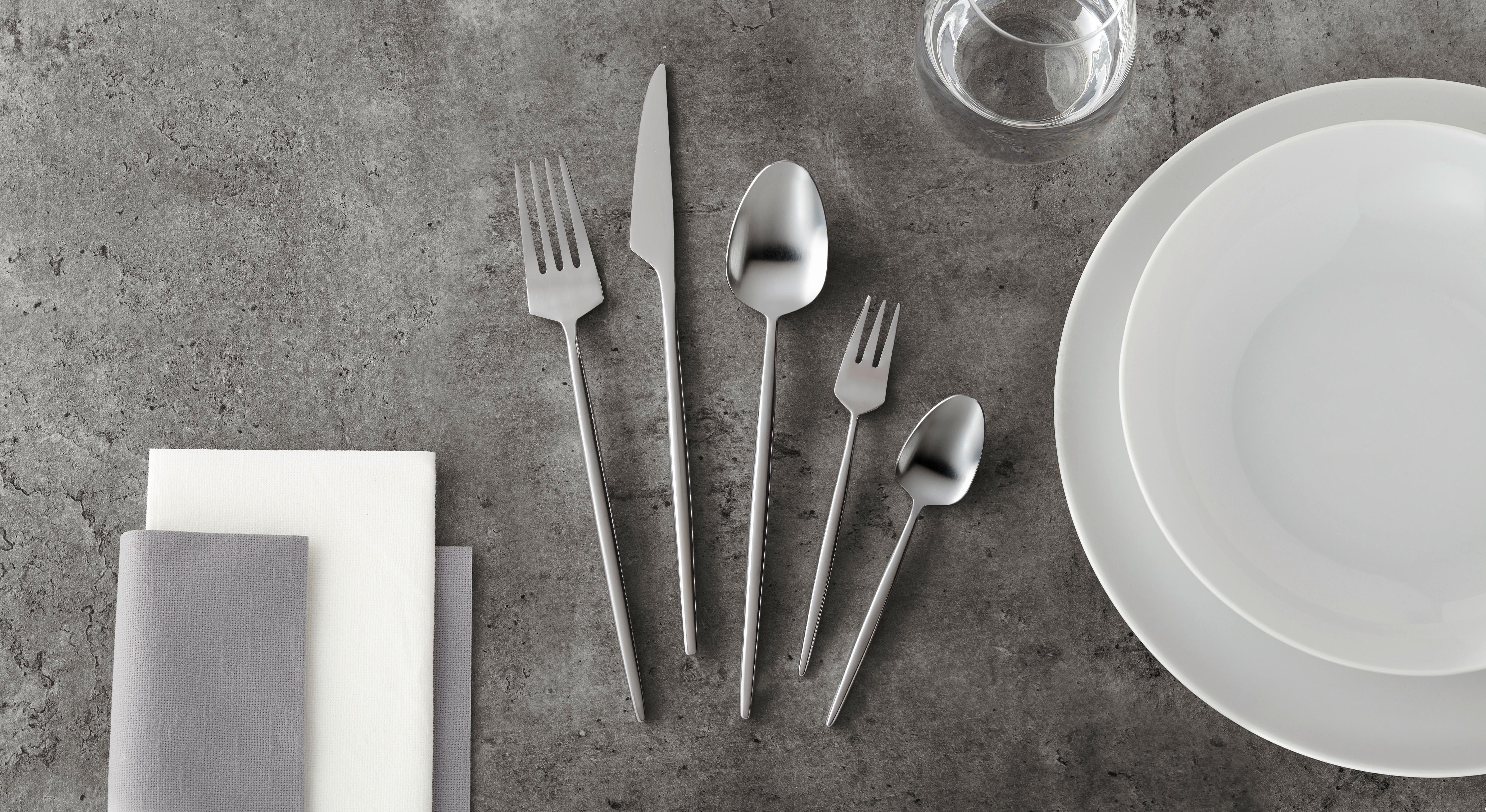 GAFFEL ELEGANCE - stålfärgad, Modern, metall (22,5cm) - Mömax