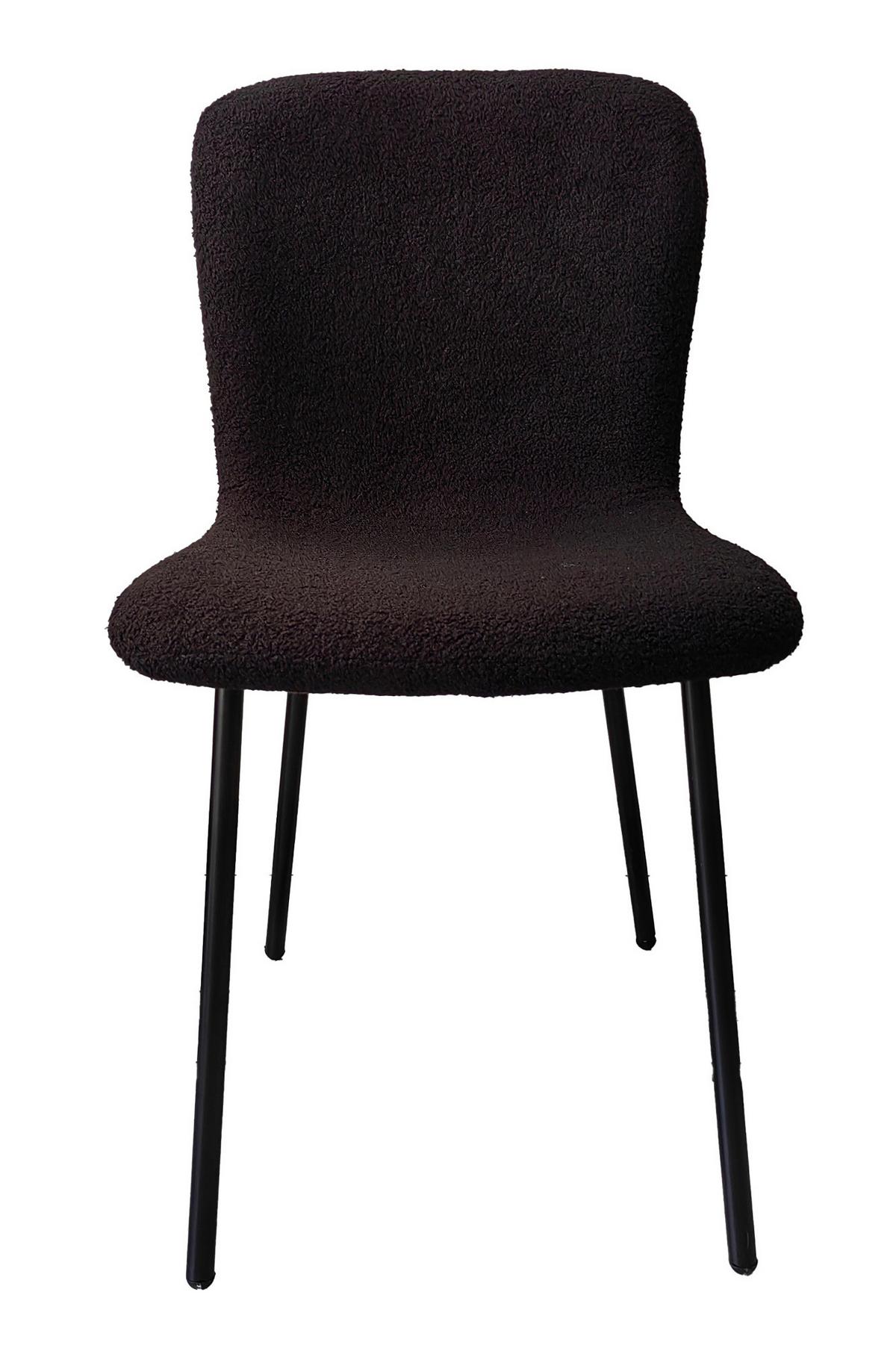 Set Stolov Bouclé, Črna, 4-Delni - črna, Moderno, kovina/tekstil (44/79/52cm) - Livetastic