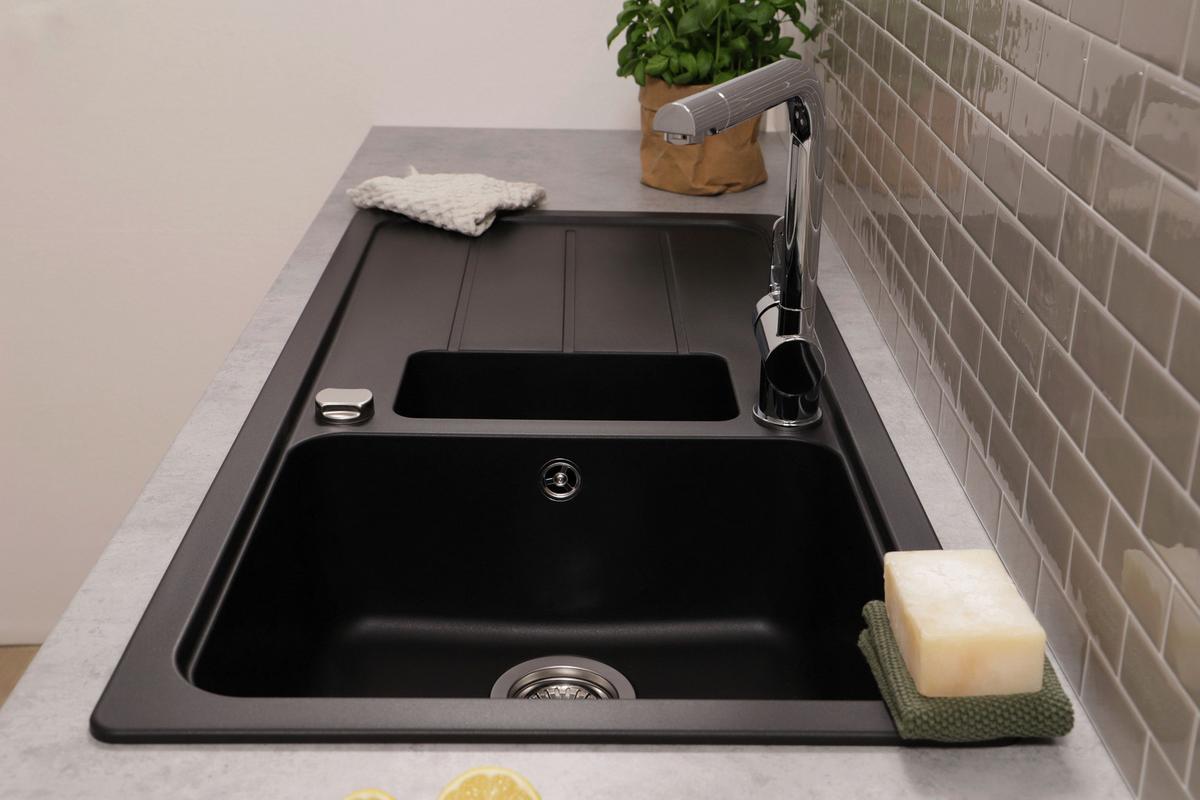 Pomivalno Korito Austin, 100x50cm - črna, Design, kamen (100/20/50cm) - Respekta