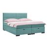 Boxspring Krevet Ethan - boje petroleja/crna, Moderno, tekstil/plastika (160/200cm) - Premium Living