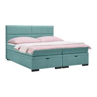 Boxspring Krevet Ethan - boje petroleja/crna, Moderno, tekstil/plastika (160/200cm) - Premium Living