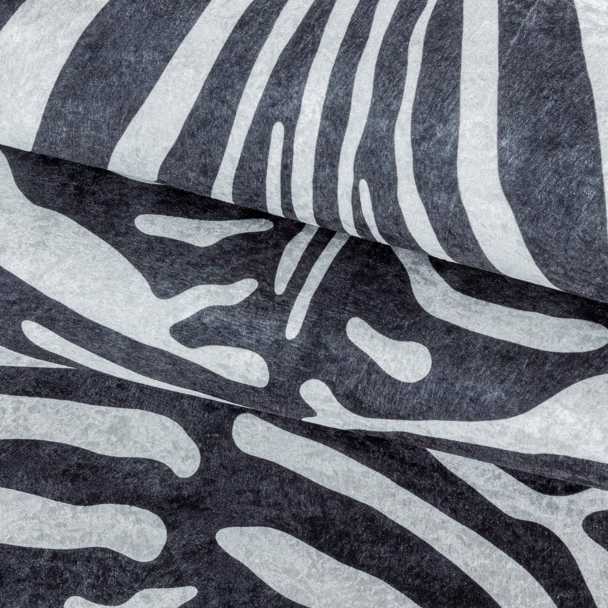Preproga Etosha, 100x135cm, Črna, Bela - črna/bela, Design, tekstil (100/135cm) - Novel