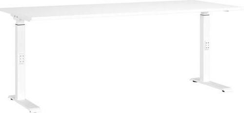 Schreibtisch Ribera in Weiß - Weiß, MODERN, Holzwerkstoff/Metall (180/80/68-91cm) - Premium Living