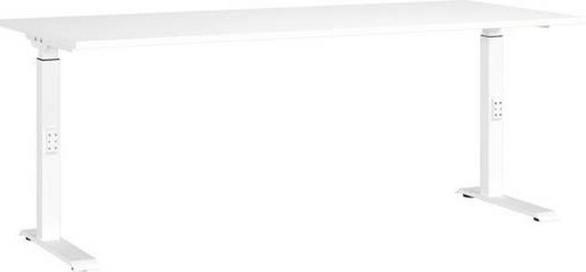 Schreibtisch Ribera in Weiss - Weiss, Modern, Holzwerkstoff/Metall (180/80/68-91cm) - Premium Living