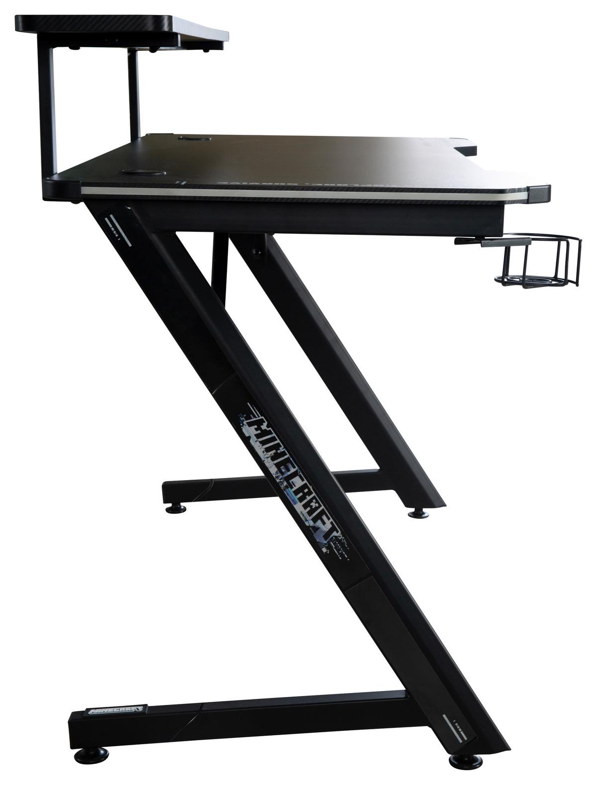 Gamingtisch Minecraft Schwarz - Schwarz, MODERN, Holzwerkstoff/Metall (120/60/89,5cm) - Minecraft