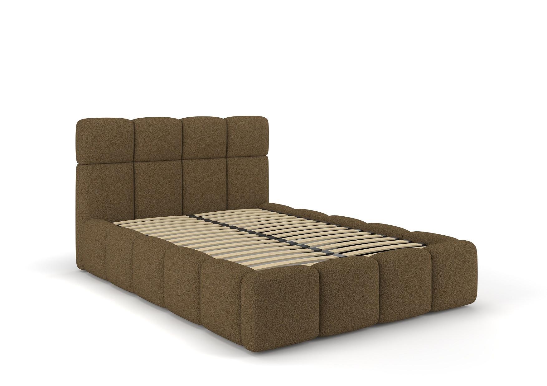 Kárpitozott Ágykeret Fluffy A - világosbarna, Modern, műanyag/faalapú anyag (160/200cm)