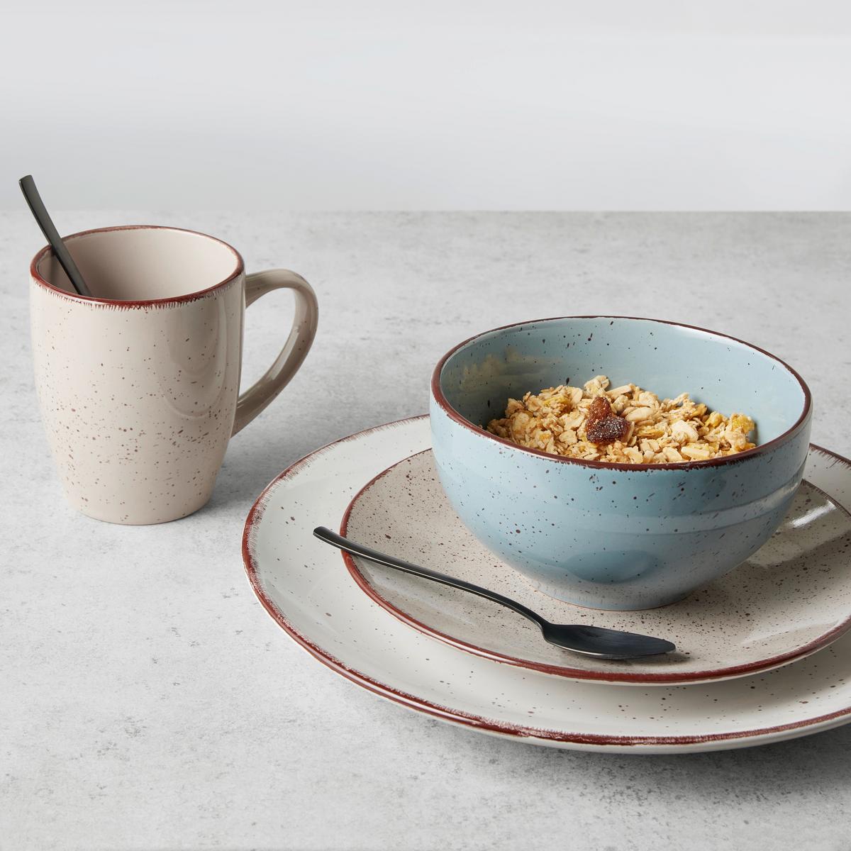 Kombiservice Kelly aus Steinzeug, 24-teilig - Blau/Weiss, Modern, Keramik - Modern Living