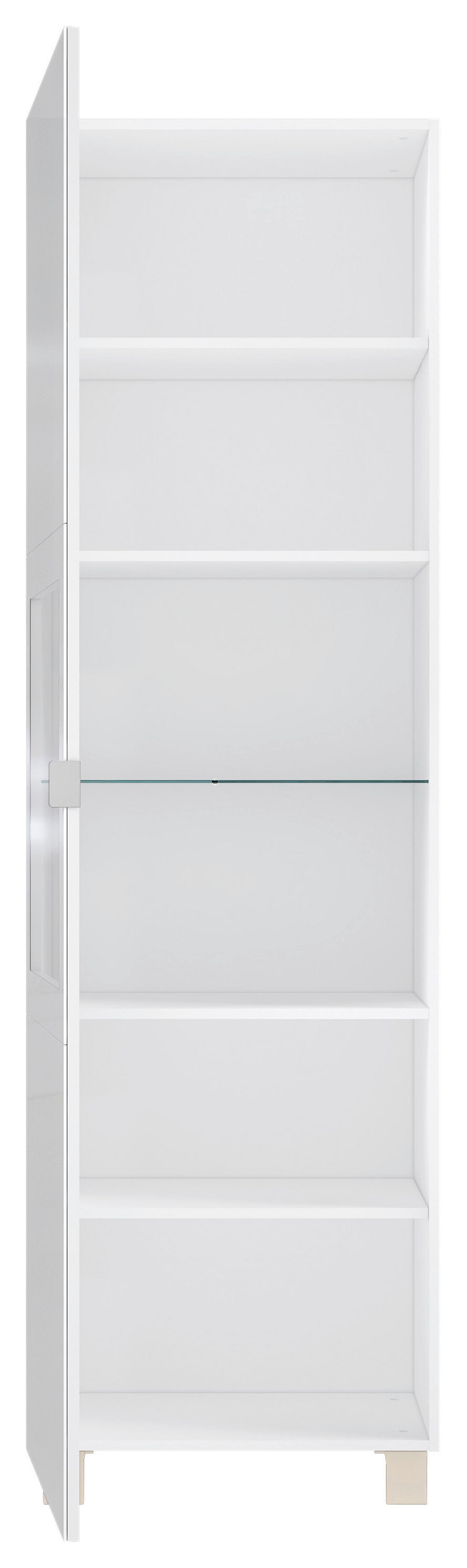 Vitrina Poole, bela - barve nerjavečega jekla/barve šampanjca, Design, kovina/umetna masa (60/203,5/41,5cm) - Hom`in