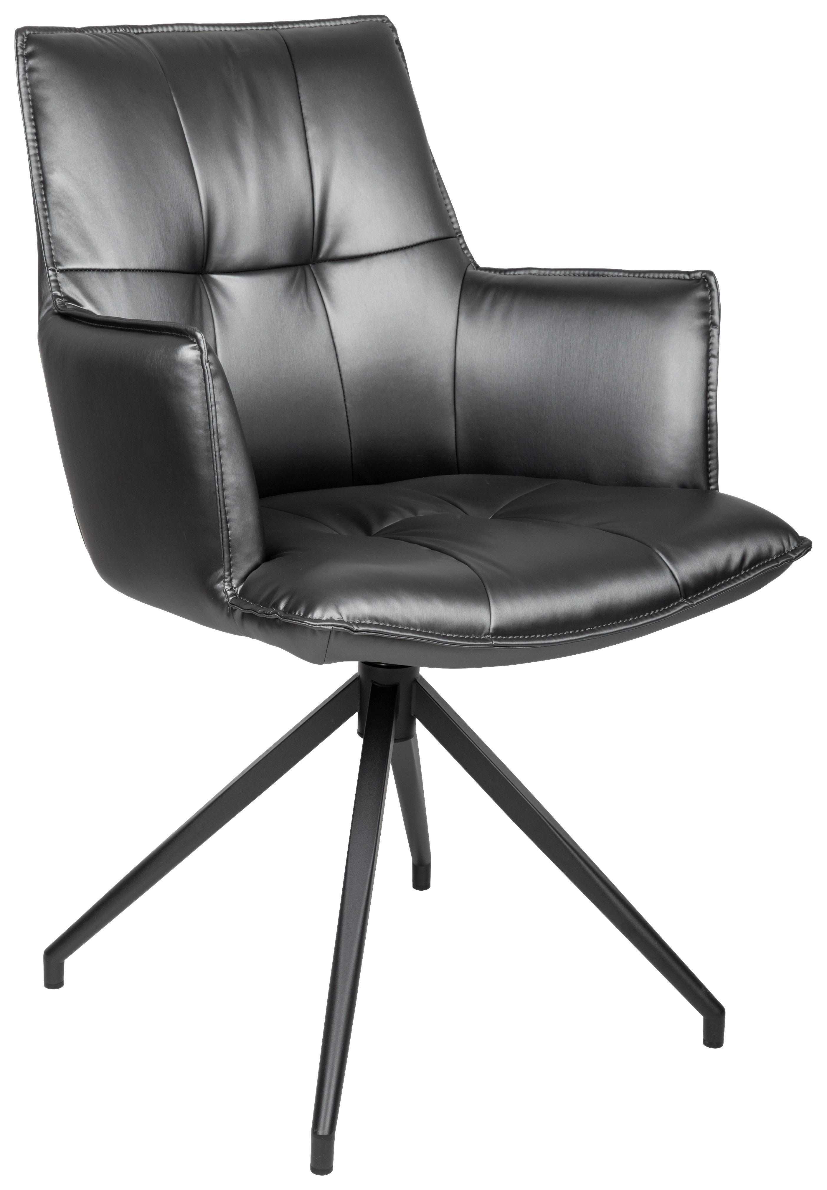 KRZESŁO Z PODŁOKIETNIKAMI OSAKA SPACE -EXKLUSIV- - czarny/szary, Design, metal/tkanina (59/89,5/63cm) - Novel