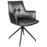 KRZESŁO Z PODŁOKIETNIKAMI OSAKA SPACE -EXKLUSIV- - czarny/szary, Design, metal/tkanina (59/89,5/63cm) - Novel