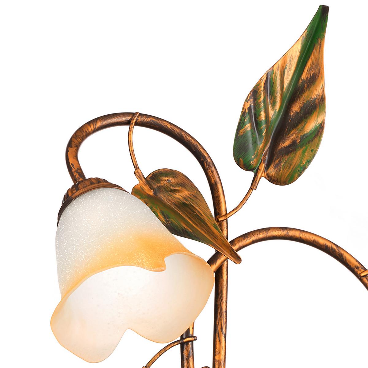 Wandleuchte Miranda Bronze/Olivgrün max. 6 Watt - Bronzefarben/Olivgrün, ROMANTIK / LANDHAUS, Glas/Metall (40/48cm)