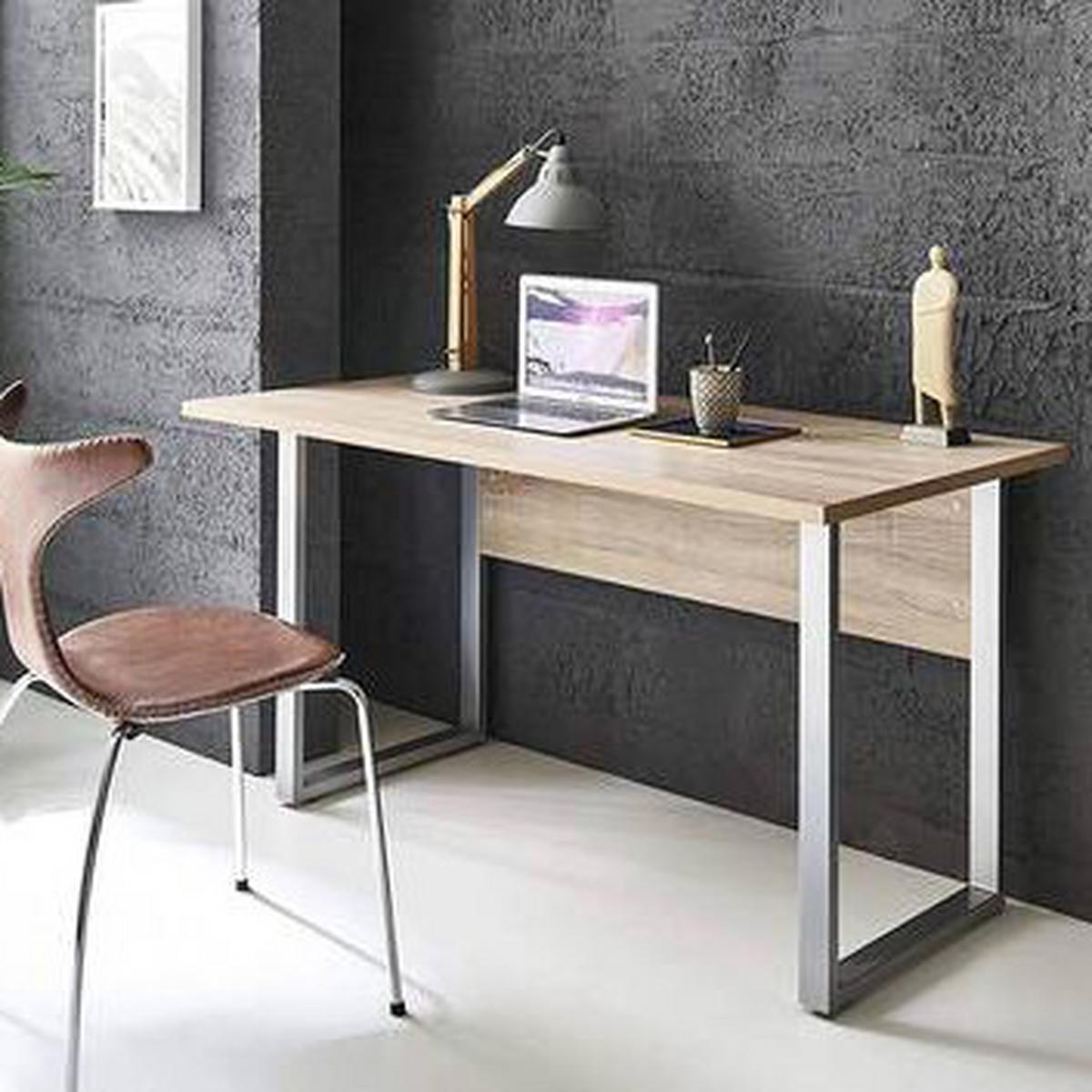 Büro Office Edition - Mini Set 2 Weiß/Eiche - Weiß/Sonoma Eiche, MODERN, Holzwerkstoff/Metall - MID.YOU