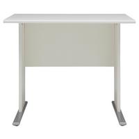 Schreibtisch "Serie 200", weiß - Silberfarben/Weiß, Basics, Holzwerkstoff/Metall (90/65/74,2cm) - MID.YOU