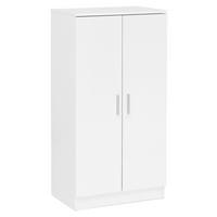 Schuhschrank WL5.269 ca.55x108x35cm Weiß - Silberfarben/Weiß, KONVENTIONELL, Holzwerkstoff/Metall (55/108/35cm) - MID.YOU