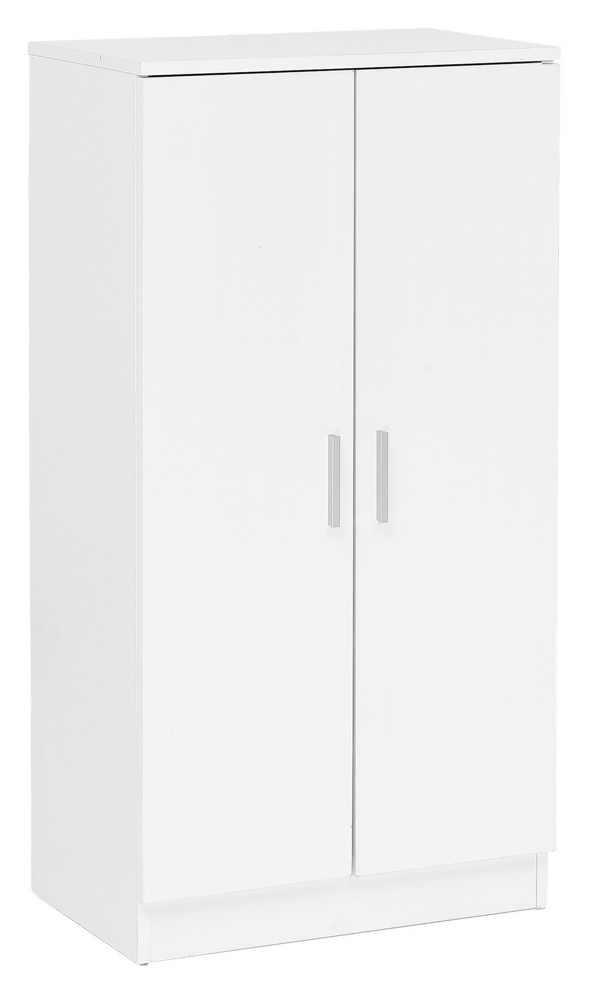 Schuhschrank WL5.269 ca.55x108x35cm Weiß - Silberfarben/Weiß, KONVENTIONELL, Holzwerkstoff/Metall (55/108/35cm) - MID.YOU