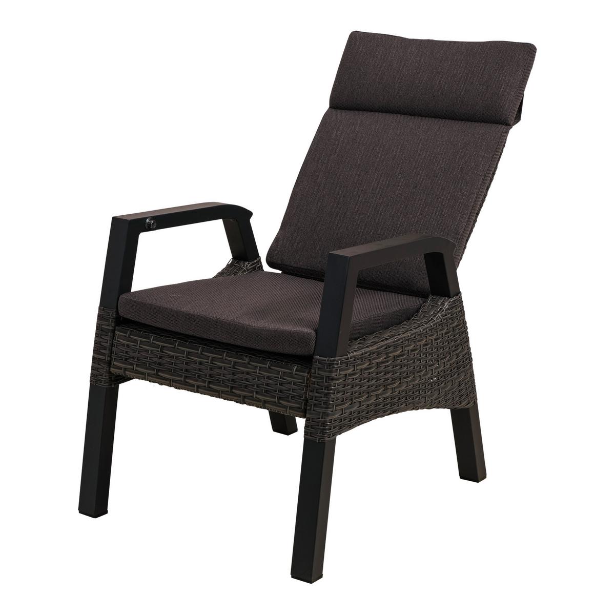 FOTEL OGRODOWY TREVISO FORTE 43400 - antracytowy, Modern, tworzywo sztuczne/metal (61/71/106cm) - Ambia Garden