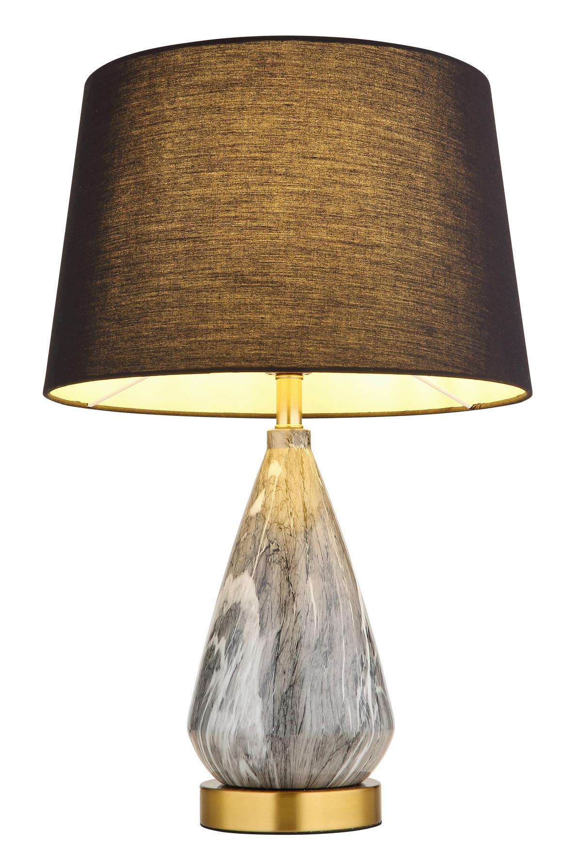 Tischleuchte Kisa Messingfarben max. 40 Watt - Messingfarben/Schwarz, KONVENTIONELL, Textil/Metall (35/54cm) - Globo