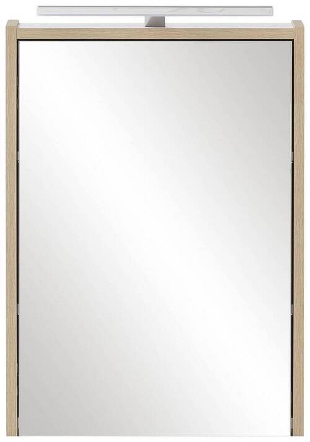 Spiegelschrank Flag Eiche mit LED 1-türig - MODERN, Glas/Holzwerkstoff (43,5/64/16cm) - MID.YOU