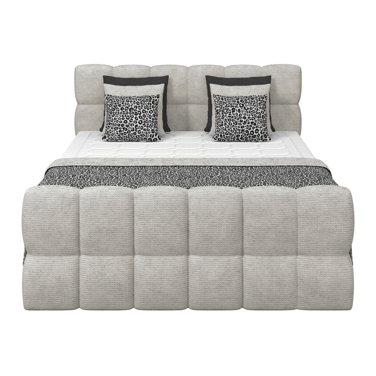Postelja Boxspring Brisbane, Ekru Barva, 180x200 - črna/ekru, Trend, umetna masa/tekstil (180/200cm) - Premium Living
