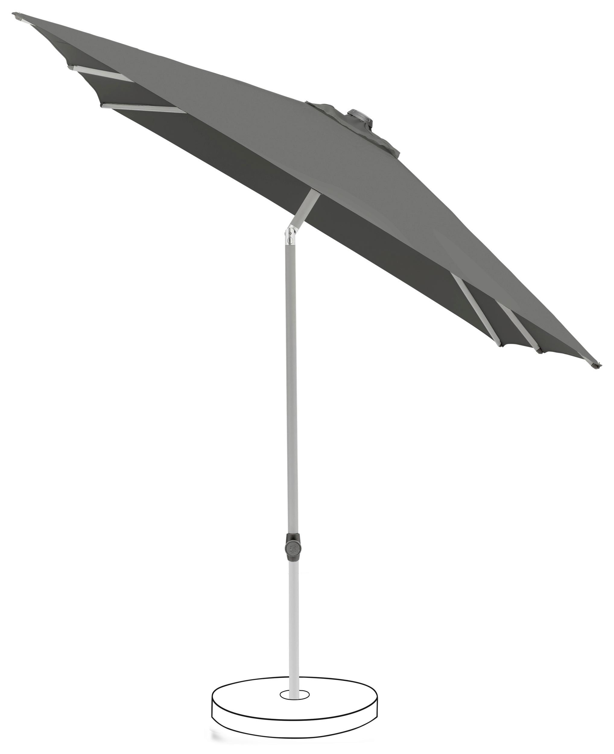 Sonnenschirm Pop up Dunkelgrau ca. 250x200cm - Dunkelgrau/Silberfarben, Basics, Textil/Metall (250/200cm) - Suncomfort by Glatz