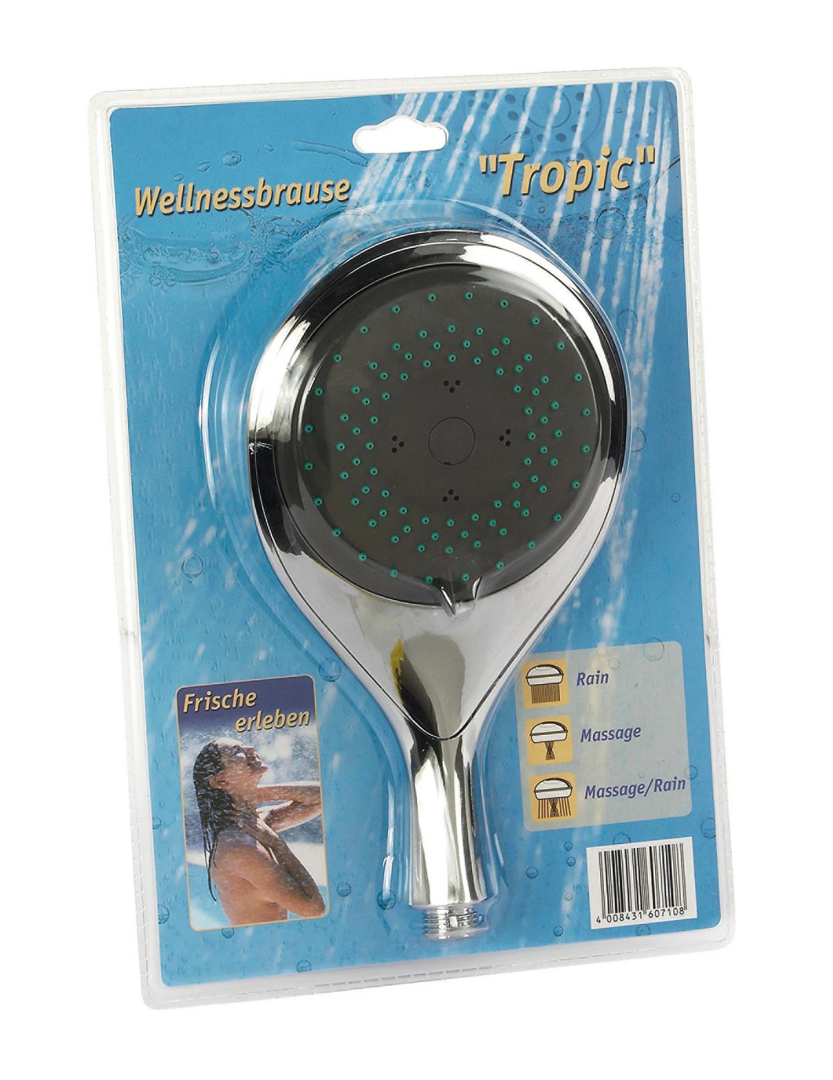 Brausegarnitur Tropic in Chromfarben - Chromfarben, Kunststoff - Schütte