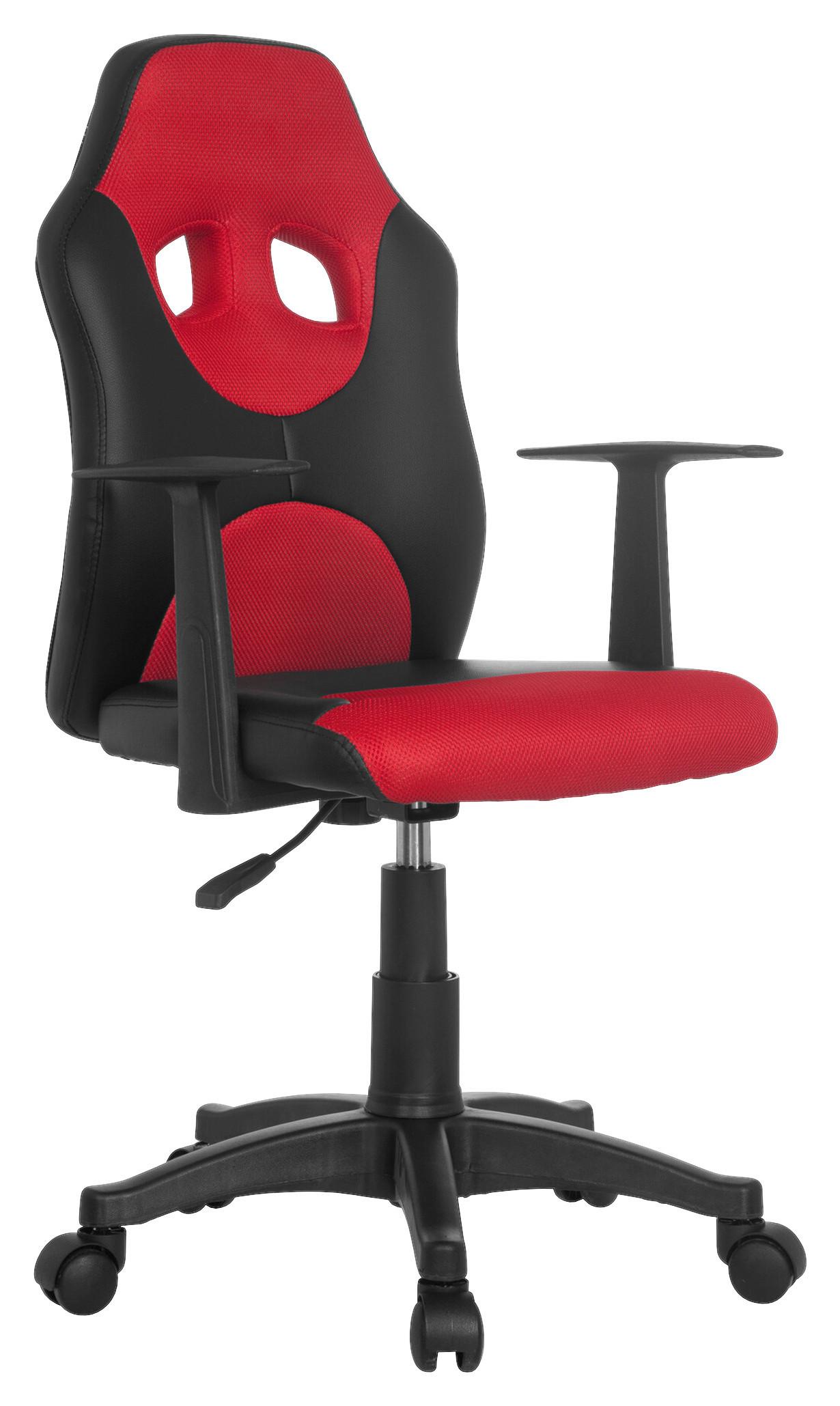 Jugenddrehstuhl Kid Racer ca.54x90-100x48cm Rot,Schwarz - Rot/Schwarz, Basics, Kunststoff (54/90-100/48cm) - MID.YOU