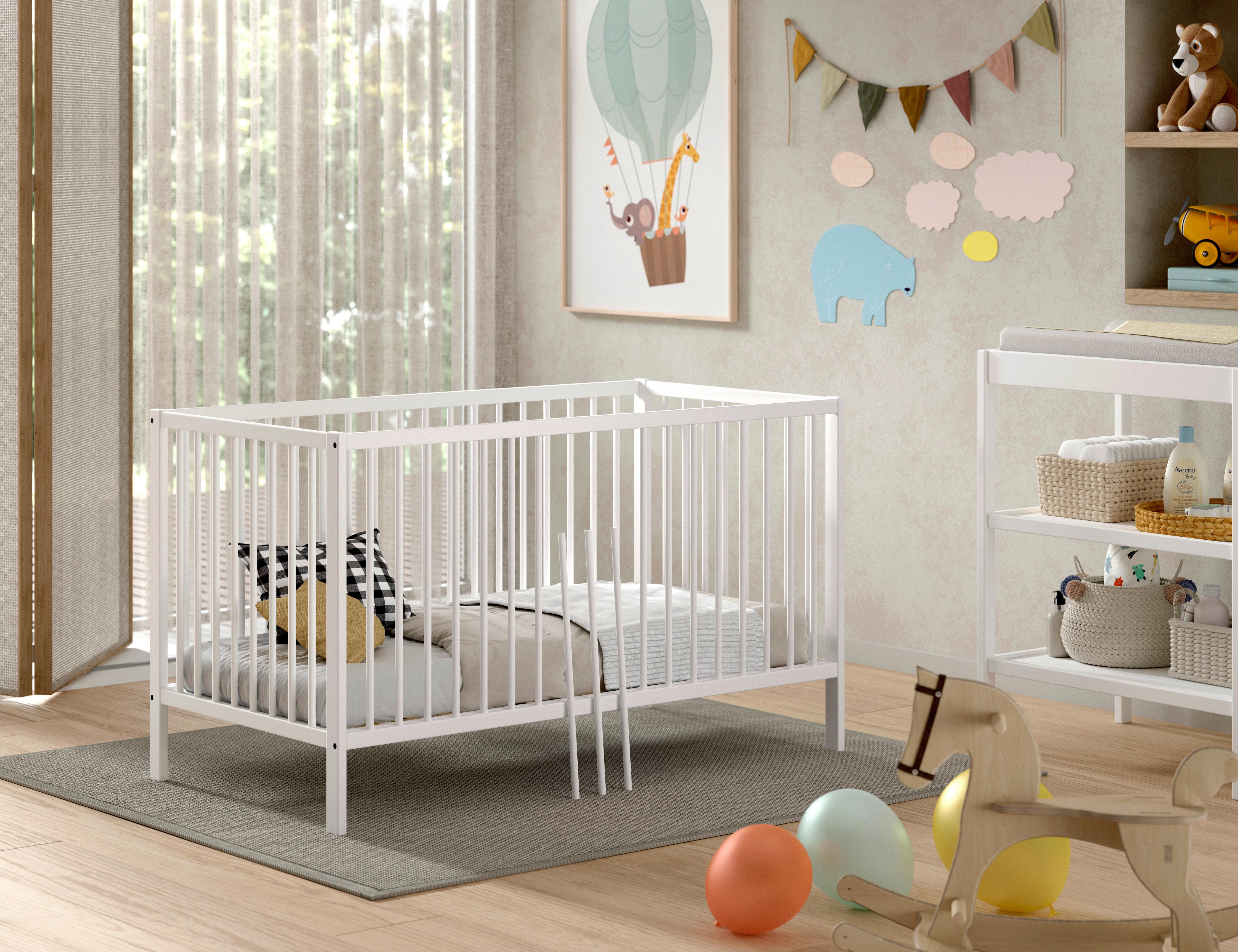 Kinder-/Juniorbett Dino ca. 70x140 cm Weiß - Weiß, MODERN, Holz (70/140cm) - MID.YOU
