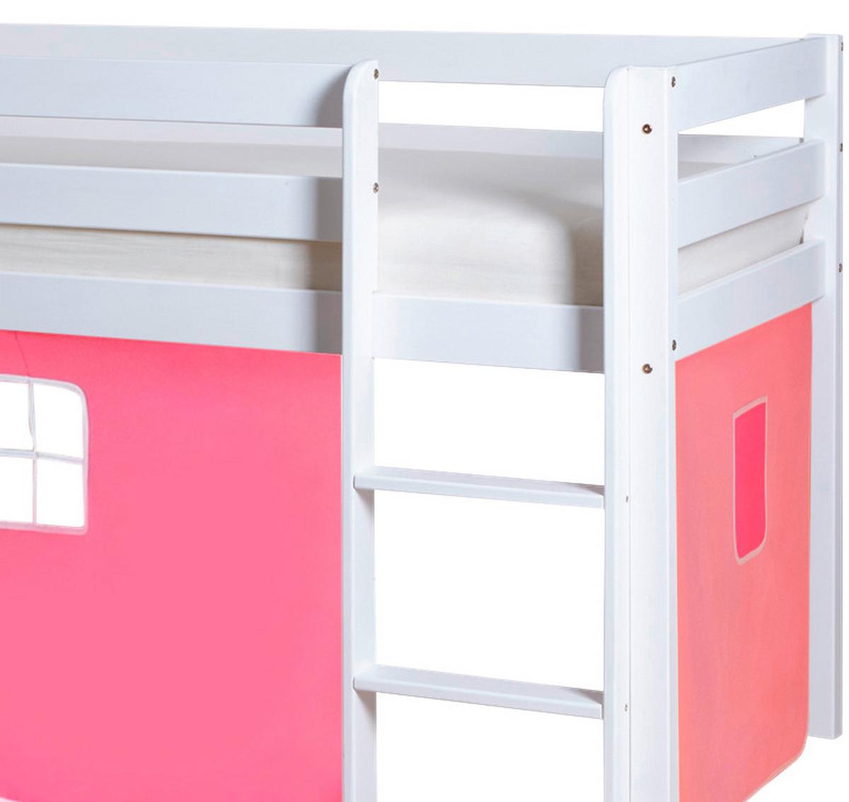 Igralna Postelja Manuel, 90x200, Pink, Tobogan - roza/bela, Natur, les (90/200cm) - MID.YOU