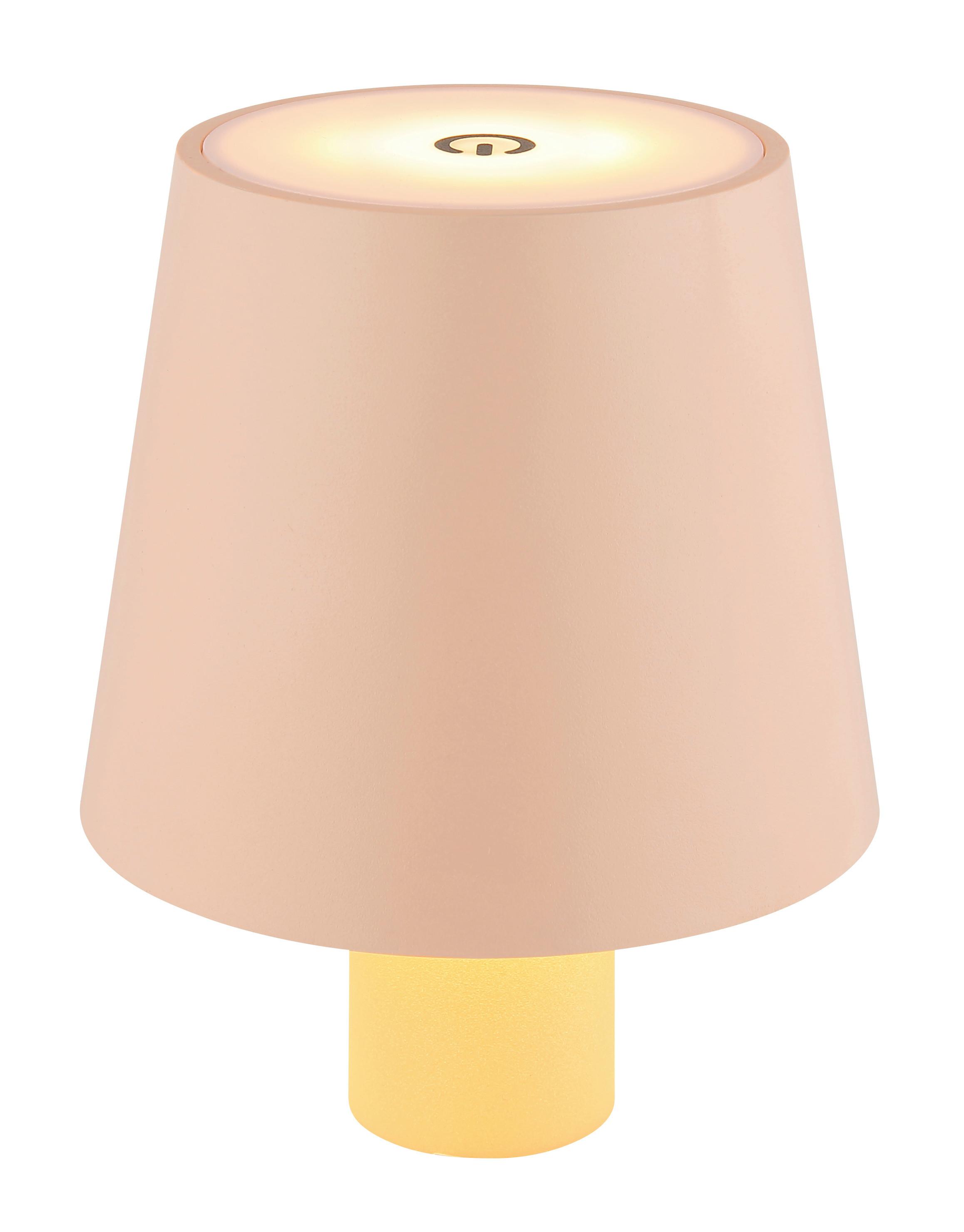 Akku-Tischleuchte Vannie Rosa max. 3 Watt - Rosa, Trend, Kunststoff/Metall (10,6/13cm) - Globo