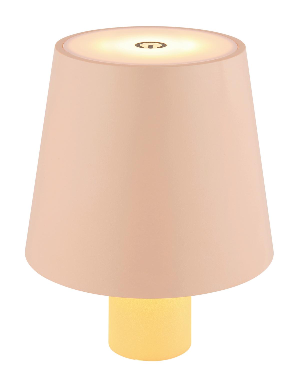 Akku-Tischleuchte Vannie Rosa max. 3 Watt - Rosa, Trend, Kunststoff/Metall (10,6/13cm) - Globo