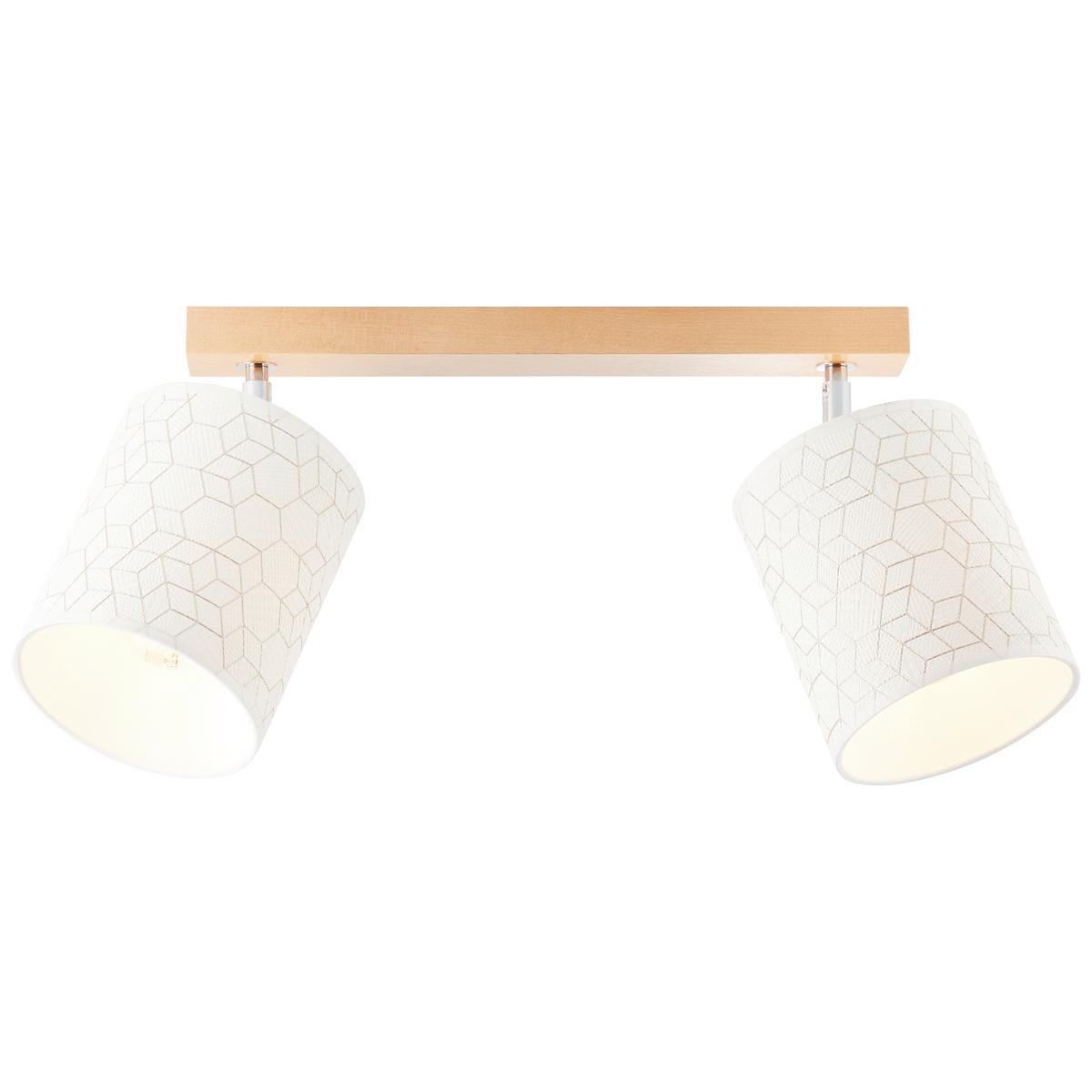 Deckenleuchte Galance Weiß/Hellbraun max. 40 Watt - Hellbraun/Weiß, Natur, Holz/Textil (42/35,5/23,5cm) - Brilliant