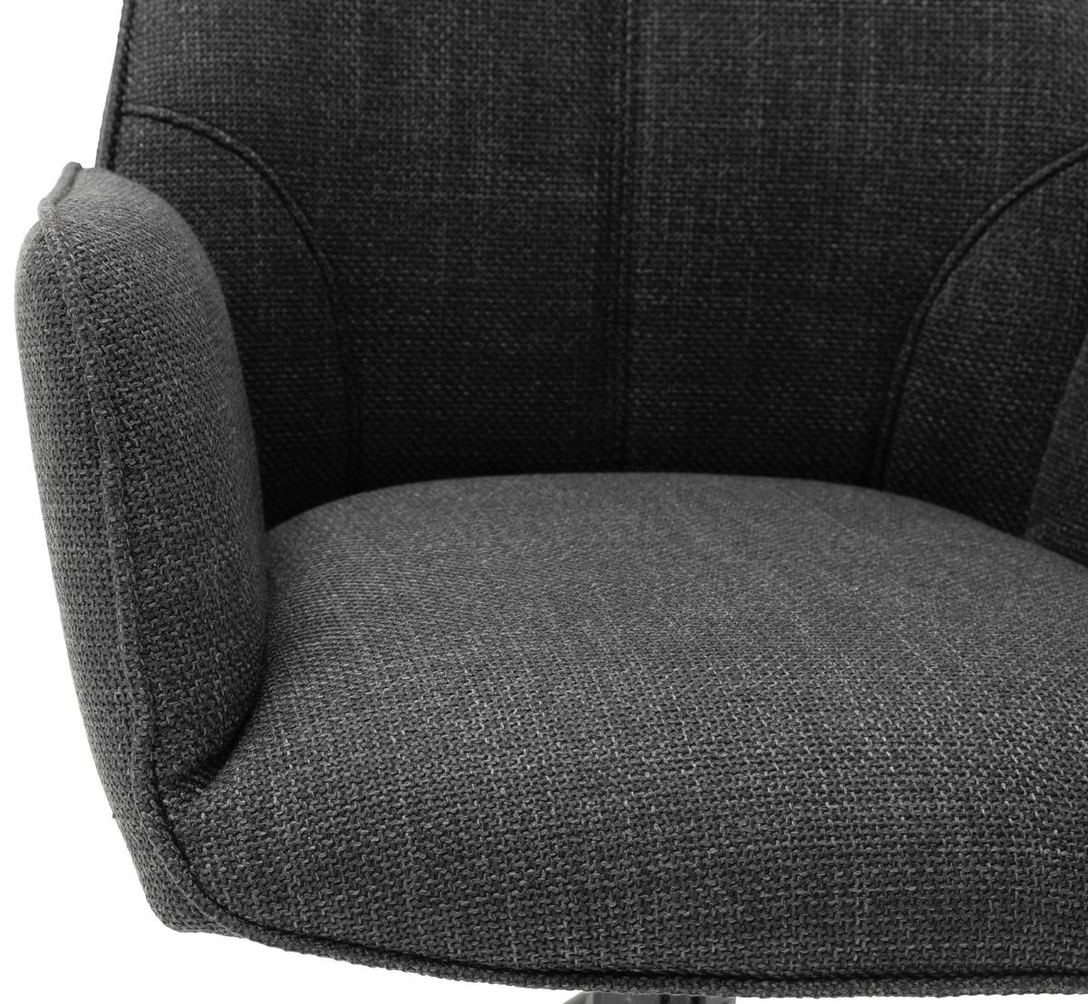 KRZESŁO Z PODŁOKIETNIKAMI PEMBA - antracytowy/czarny, Design, metal/tkanina (59/87/61cm) - Carryhome