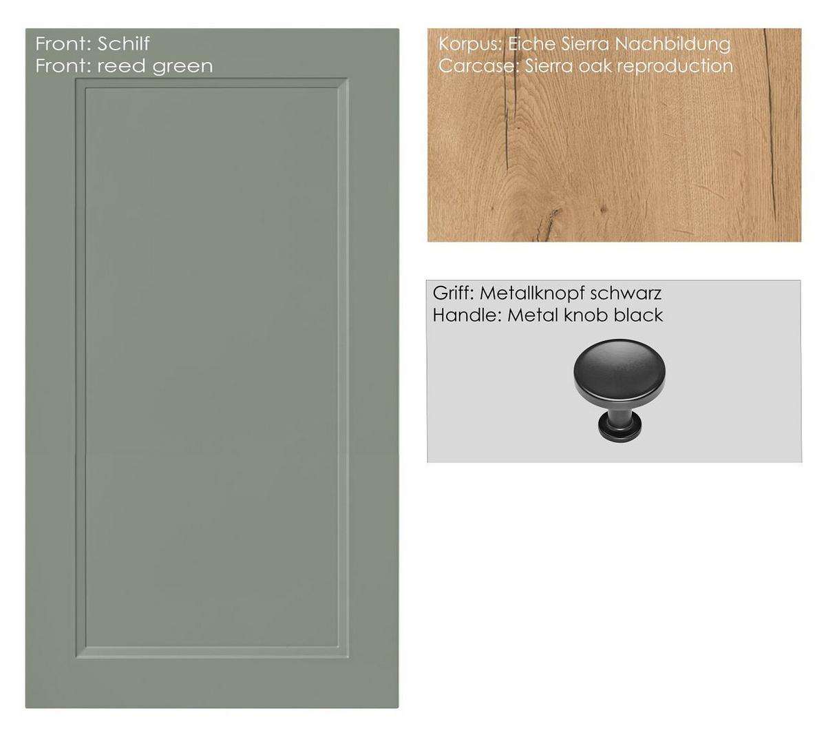 Geräteumbauschrank Cascada Grün - Eichefarben/Schwarz, MODERN, Holzwerkstoff/Metall (60/168/58cm) - Nobilia