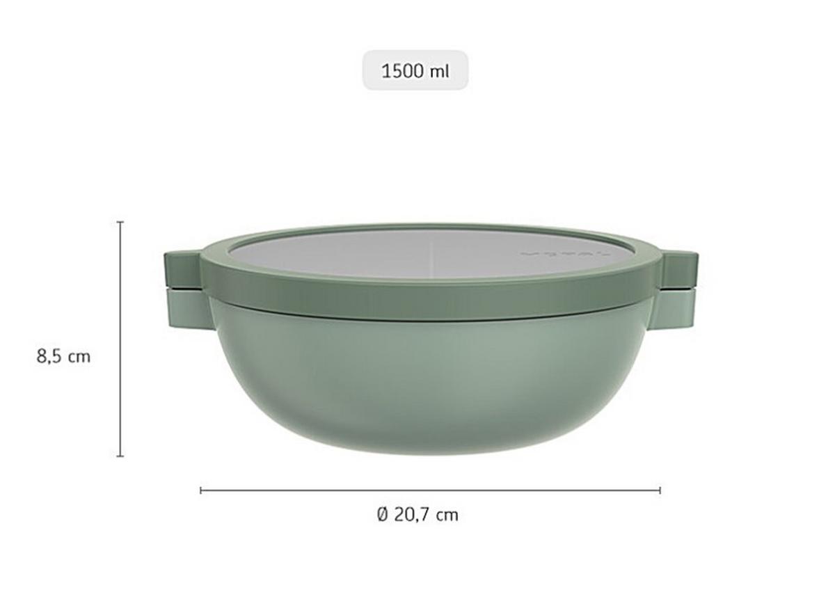 PUDEŁKO NA LUNCH BENTO 105830094700 - szałwiowy/przezroczysty, Konventionell, tworzywo sztuczne (24/20,7/8,5cm) - Mepal