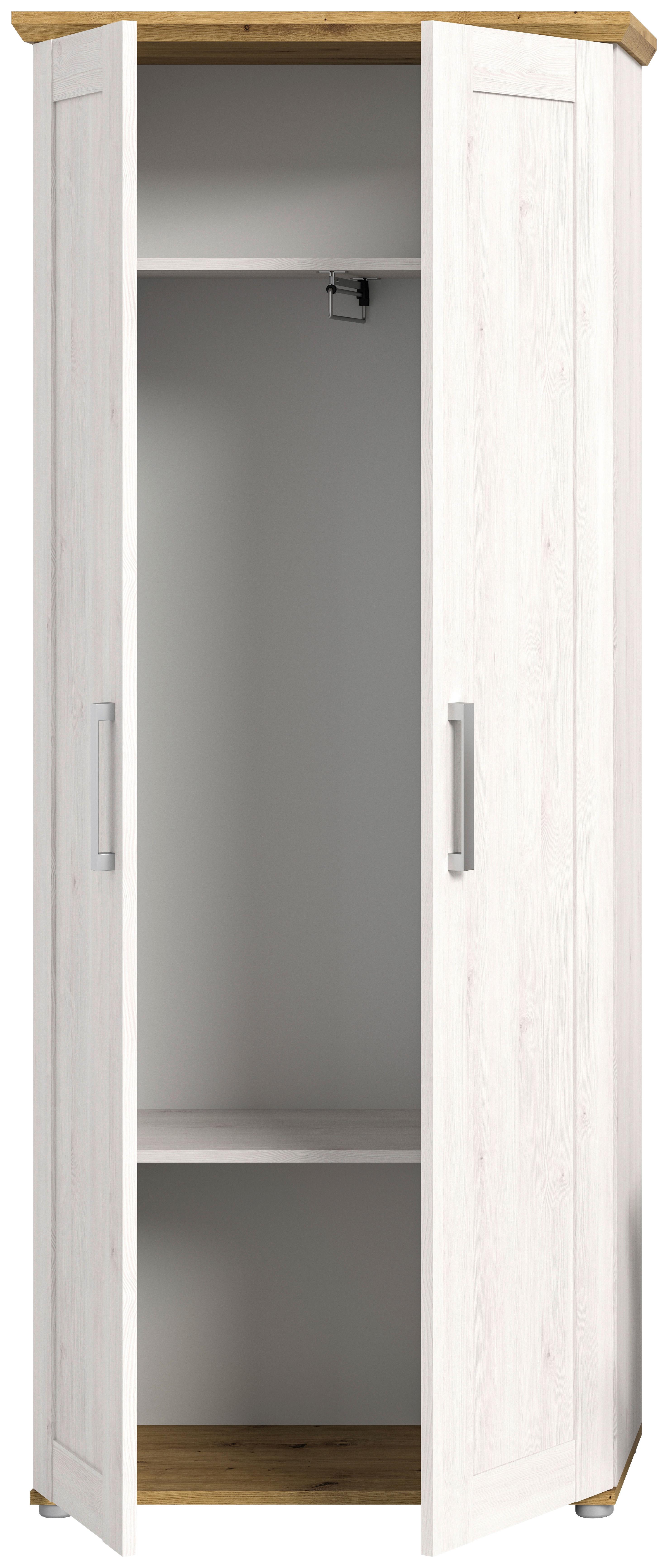 Garderobenschrank Verona ca. 78x194x37 cm Lärche/Eiche - Silberfarben, KONVENTIONELL, Holzwerkstoff/Kunststoff (78/194/37cm) - MID.YOU