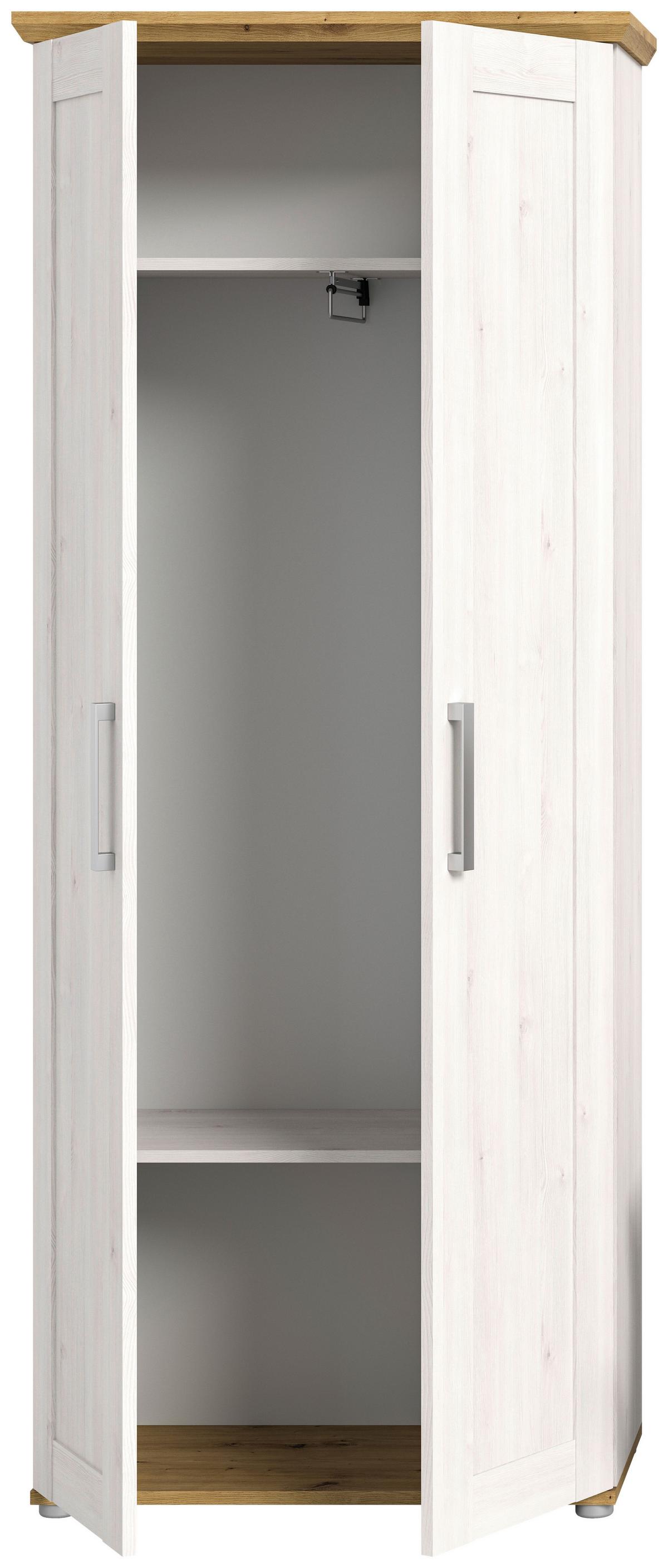 Garderobenschrank Verona ca. 78x194x37 cm Lärche/Eiche - Silberfarben, KONVENTIONELL, Holzwerkstoff/Kunststoff (78/194/37cm) - MID.YOU