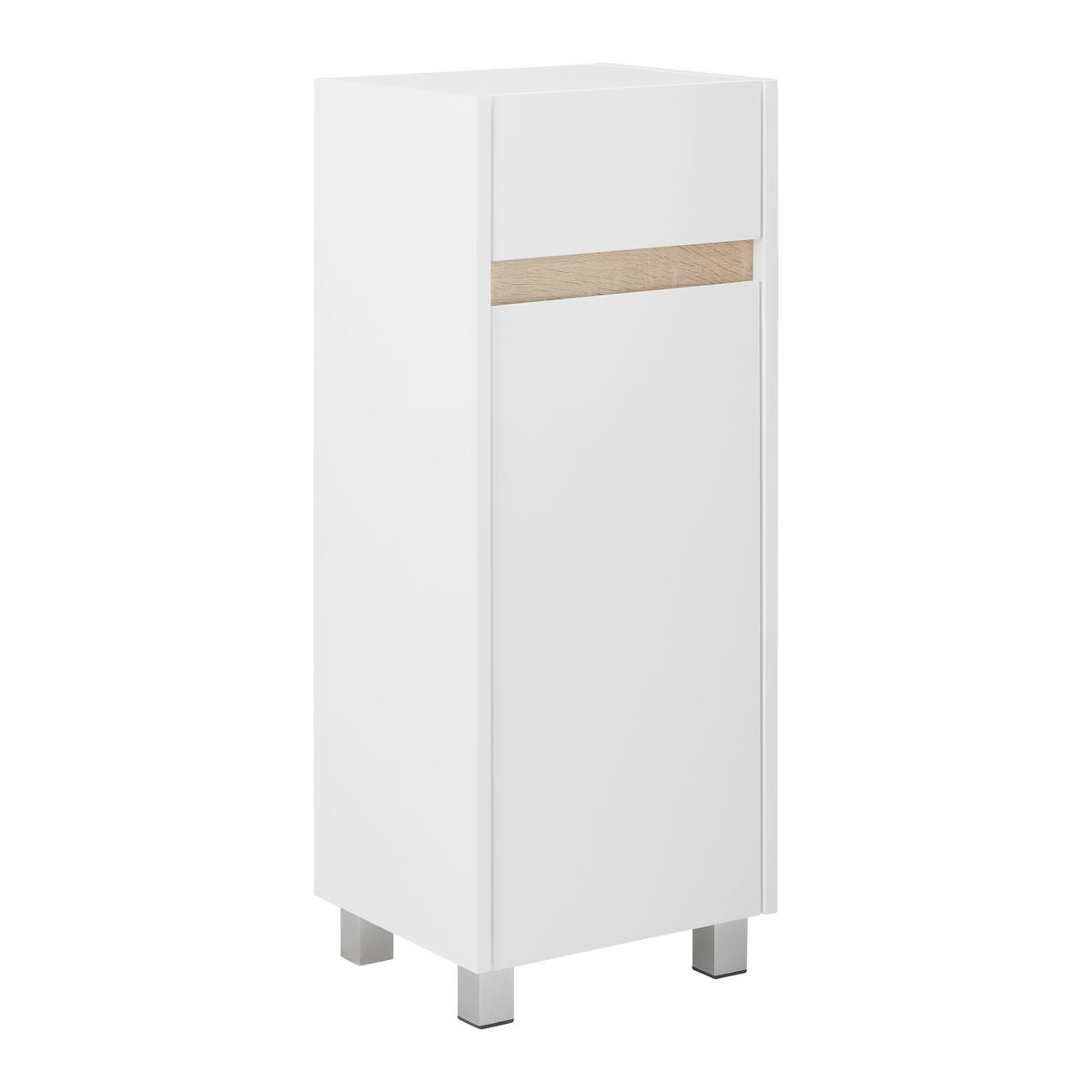 Unterschrank Massimo Weiß ca. 32x89x30 cm - Silberfarben/Weiß, MODERN, Kunststoff (33/85/30cm) - Bessagi Home