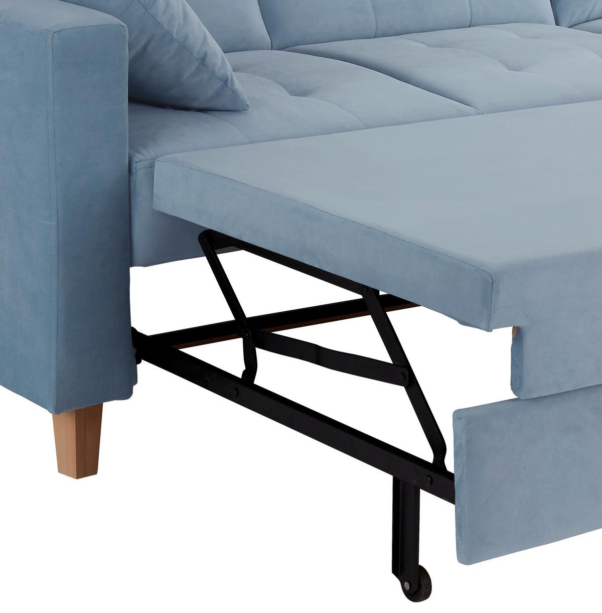 Sarokkanapé Bergen - világoskék, Design, textil (231/160cm) - Based