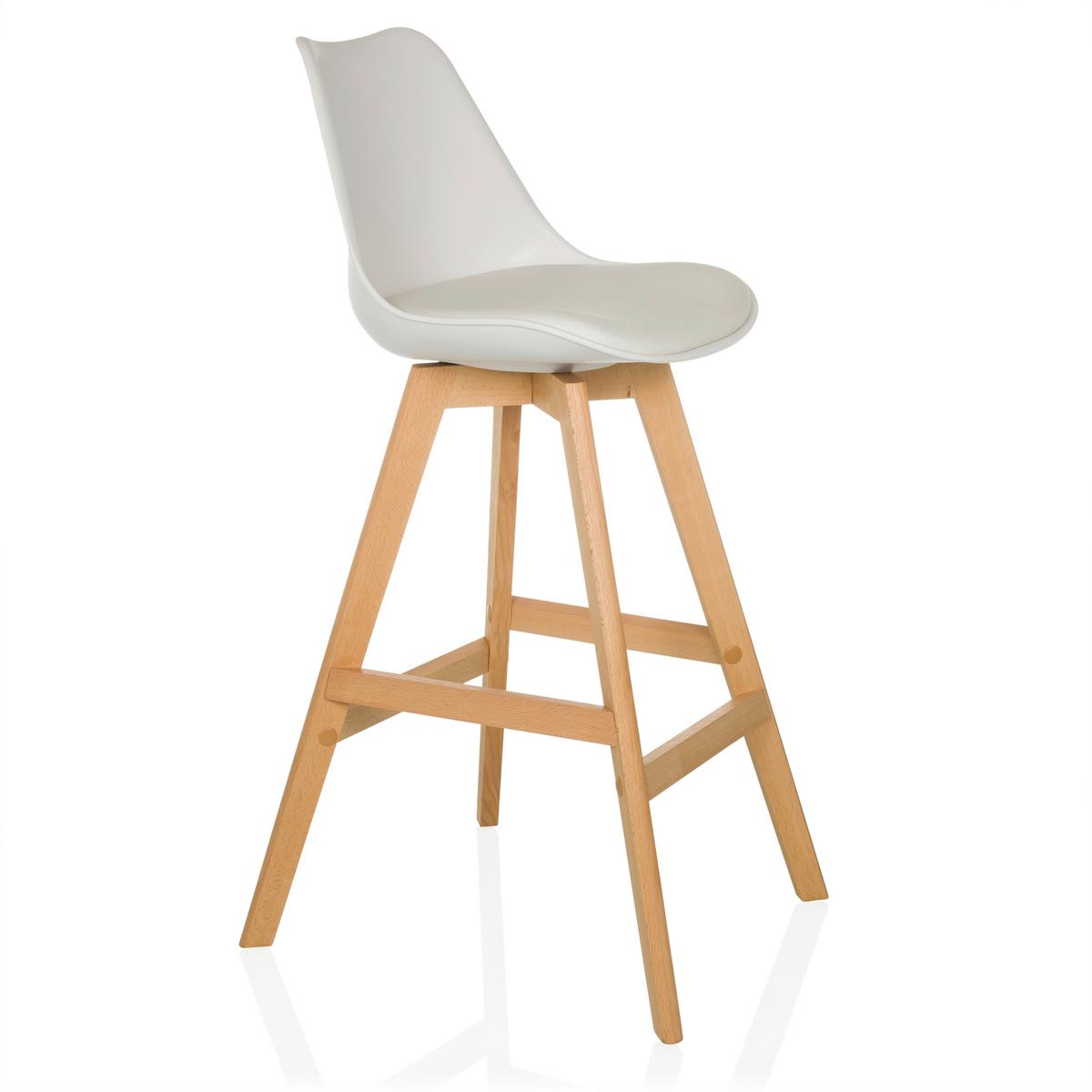 Set Barskih Stolov Scandi High, 2 Kos - bela/barve bukve, Moderno, umetna masa/les (51/99/51cm) - MID.YOU