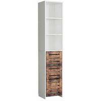 Hochschrank Flonali Weiß/Eichefarben - Eichefarben/Weiß, Trend, Holzwerkstoff (34/164/28cm) - MID.YOU