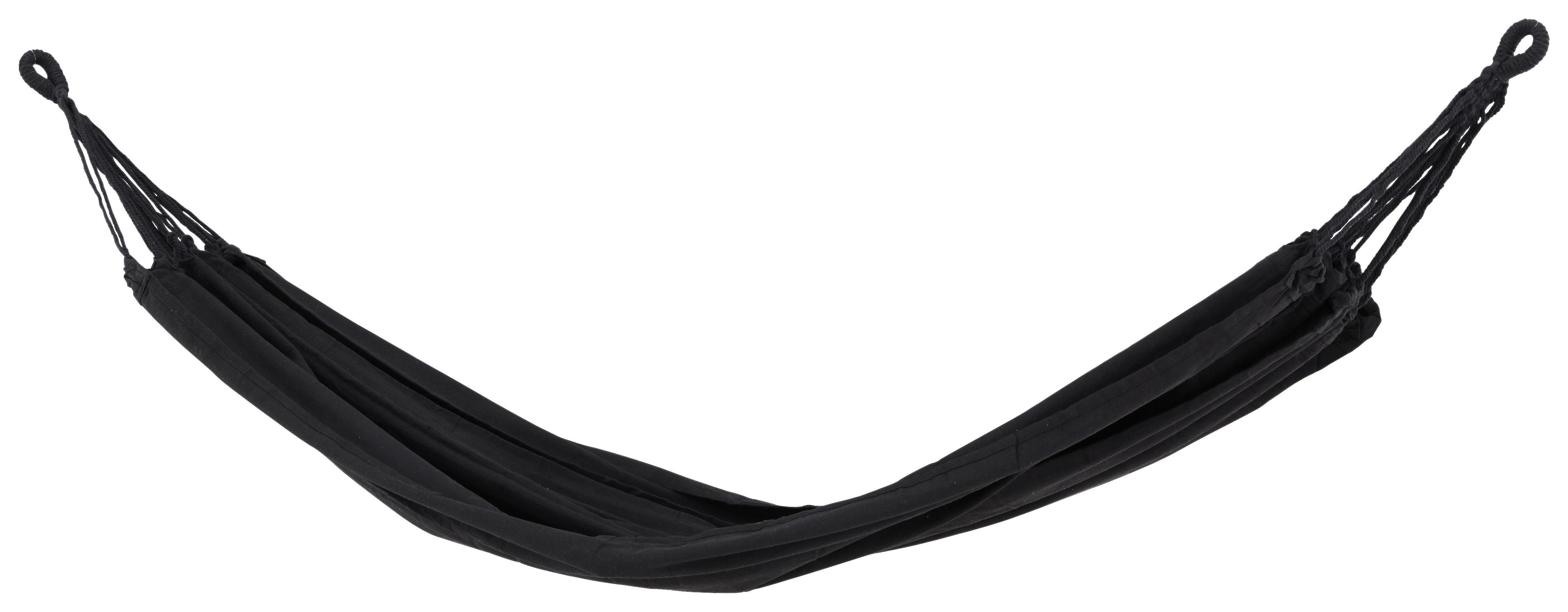 Hängematte Hedvig ca. 150x200 cm Schwarz - Schwarz, KONVENTIONELL, Kunststoff (150/1/200cm) - Gardenson