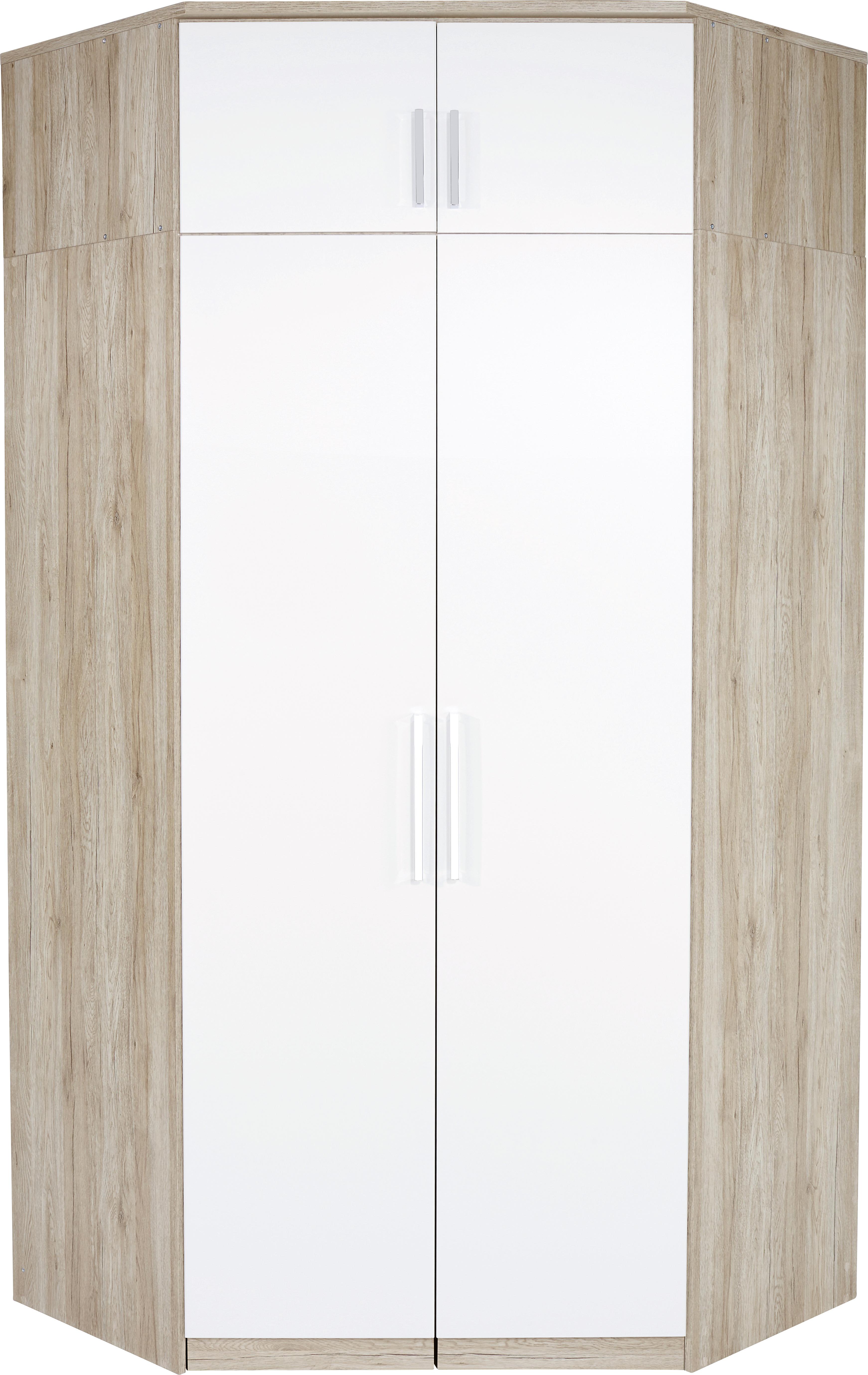 Dulap auxiliar superior Schrank Wien - alb/culoare lemn stejar, Konventionell, material pe bază de lemn (120/39/54cm)